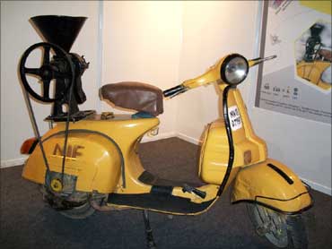 The scooter-powered flour mill.