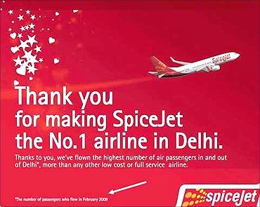 SpiceJet's advertisement.