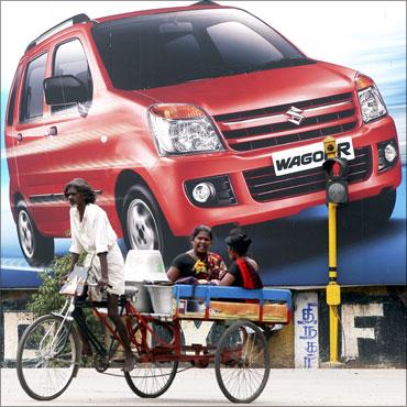 A billboard advertising WagonR.