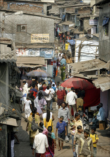 A typical Indian slum.