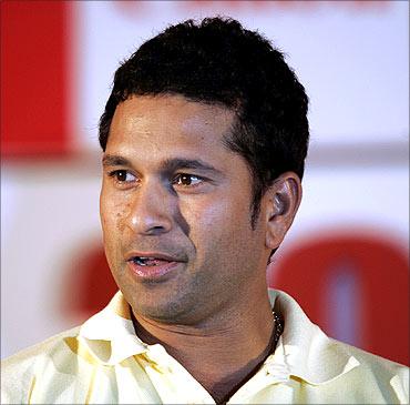 Sachin Tendulkar, brand ambassador for Canon, at a promotional event in Kolkata.