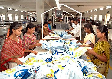A garments export factory in Tirupur.