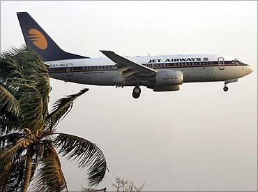 A Jet Airways flight.