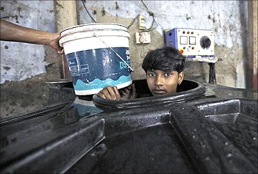 A worker in Mumbai.