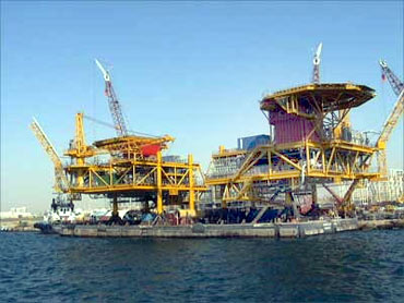 An ONGC oil rig.