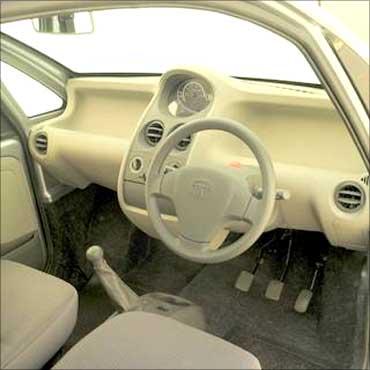 An interior view of Tata Nano.