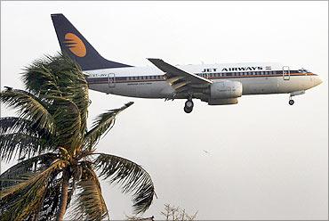 A Jet Airways aircraft.