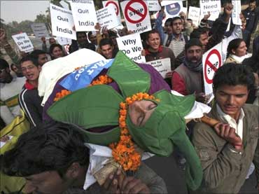 A protest rally against Bt Brinjal.