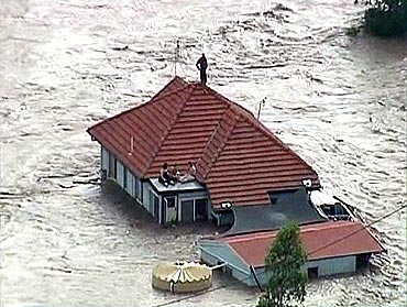 Floods caused massive damage in Australia.