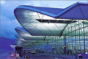 Exterior view of Hong Kong International Airport.