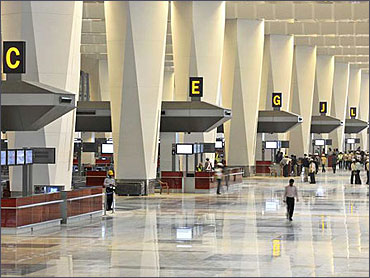 The check-in area.