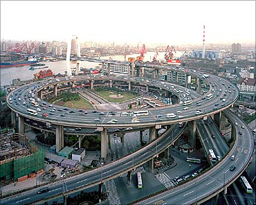 A view of Shanghai's road network.