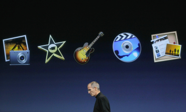 Steve Jobs announcing the launch of new products.