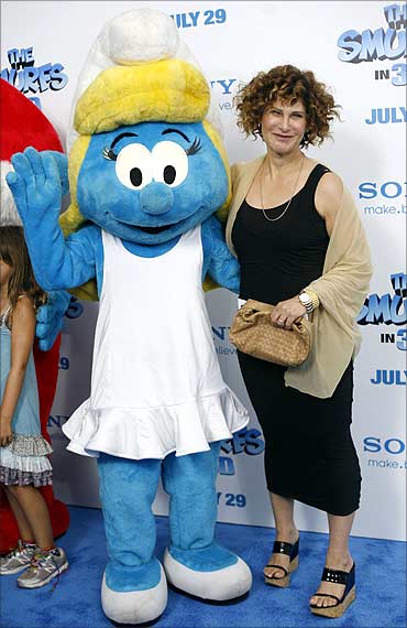 Amy Pascal, Sony Pictures co-chairperson, attends the premiere of The Smurfs in Ziegfeld Theater.