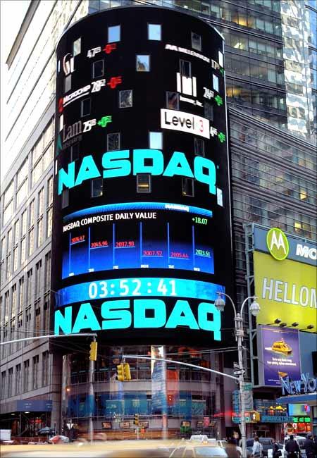 Nasdaq market site.