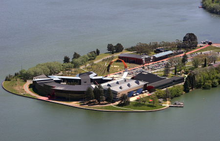 Aerial view of the National Museum of Australia in Canberra.