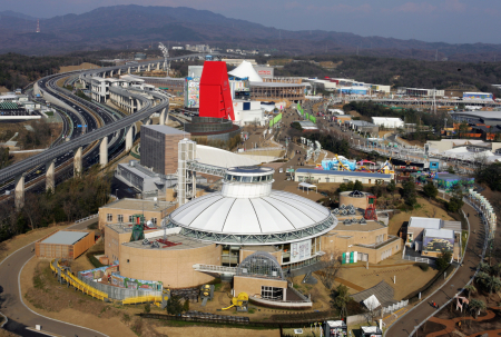 An aerial view of the 2005 World Exposition's Nagakute area in Nagoya.