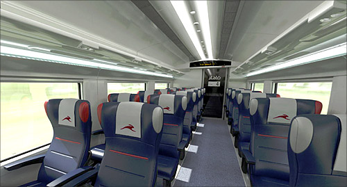 Inside the Italo train.