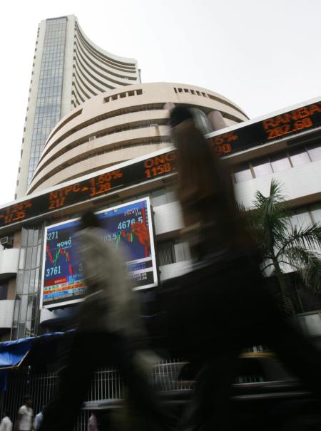 The Bombay Stock Exchange building in Mumbai.