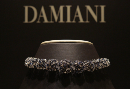 A Damiani necklace at the company headquarters in Milan.