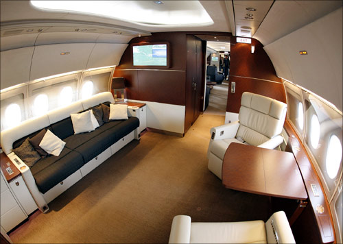 A part of the VIP cabin of a new Airbus A318 Elite.