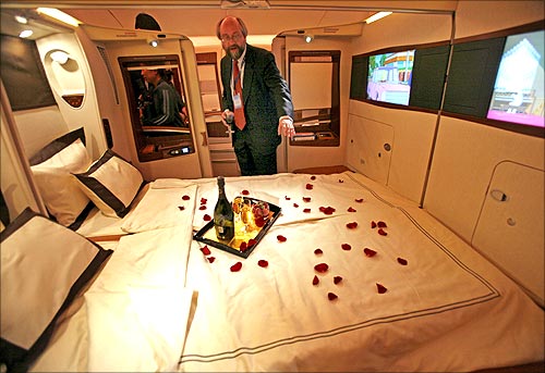A double bed first class suite.