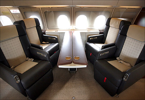 VIP cabin of a new Airbus A318 Elite.