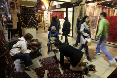 Visitors shop in Grand Bazaar in Istanbul.
