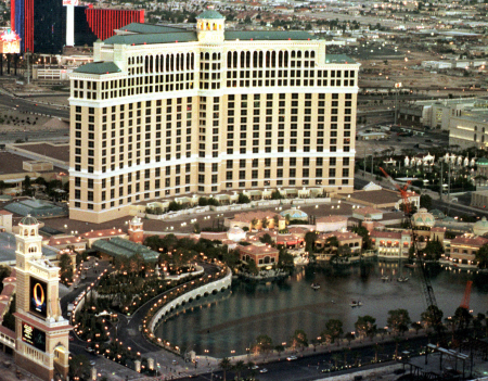 The Bellagio Hotel and Casino at Flamingo Road and the Las Vegas Strip.