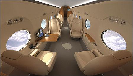 Gulfstream G550 interior.