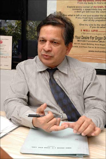 Dr Sunil Shroff, HoD, Urology and Renal Transplantation at the Sri Ramachandra Medical College and Research Institute, Chennai.