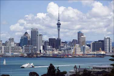 Auckland skyline.