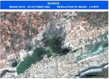 Satellite image in 2002 of the land that was given to Nirma.
