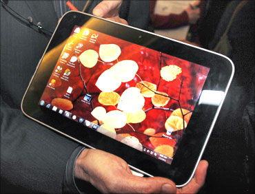 A Lenovo tablet computer.