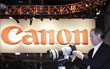 A Canon professional digital camera.