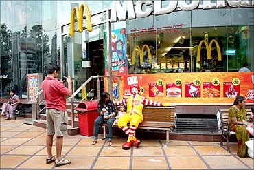 A McDonald's outlet in Banglore.