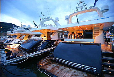 Yachts from the Riva group.