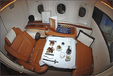1st Class cabin of Singapore Airlines.