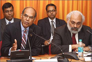 RBI governor D Subbarao and former deputy governor Subir Gokarn.