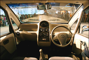 Interior view of Tata Nano.
