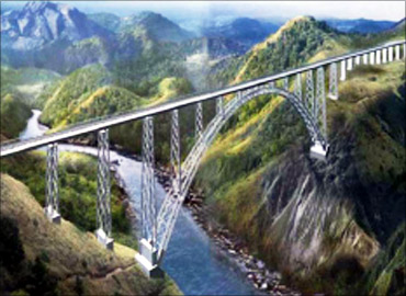 Artist's impression of the Chenab bridge.