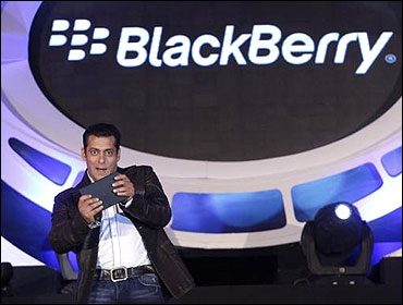Bollywood actor Salman Khan during the launch of Blackberry PlayBook in Mumbai.