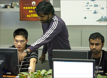 Huawei engineers at work.