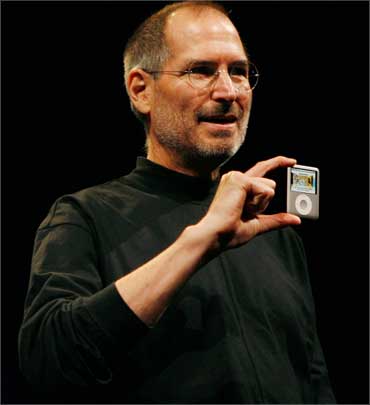 Jobs introduced the iPod Nano in San Francisco, California on Sep 5, 2007.