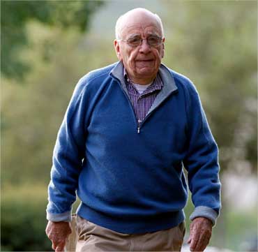 News Corp chairman and CEO Rupert Murdoch arrives at the Sun Valley Inn in Idaho on July 9, 2010.