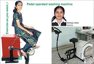 Remya Jose's washing-cum-exercise machine.