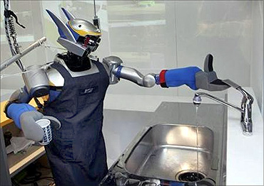 Humanoid robot HRP-2 uses a tap after washing a cup.