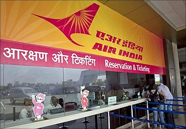 Air India ticket counter.