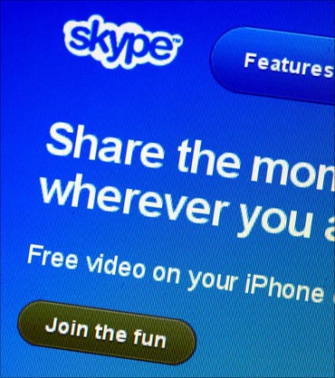 A page from the Skype website.