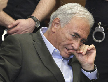 Former IMF chief Dominique Strauss-Kahn inside a New York court.